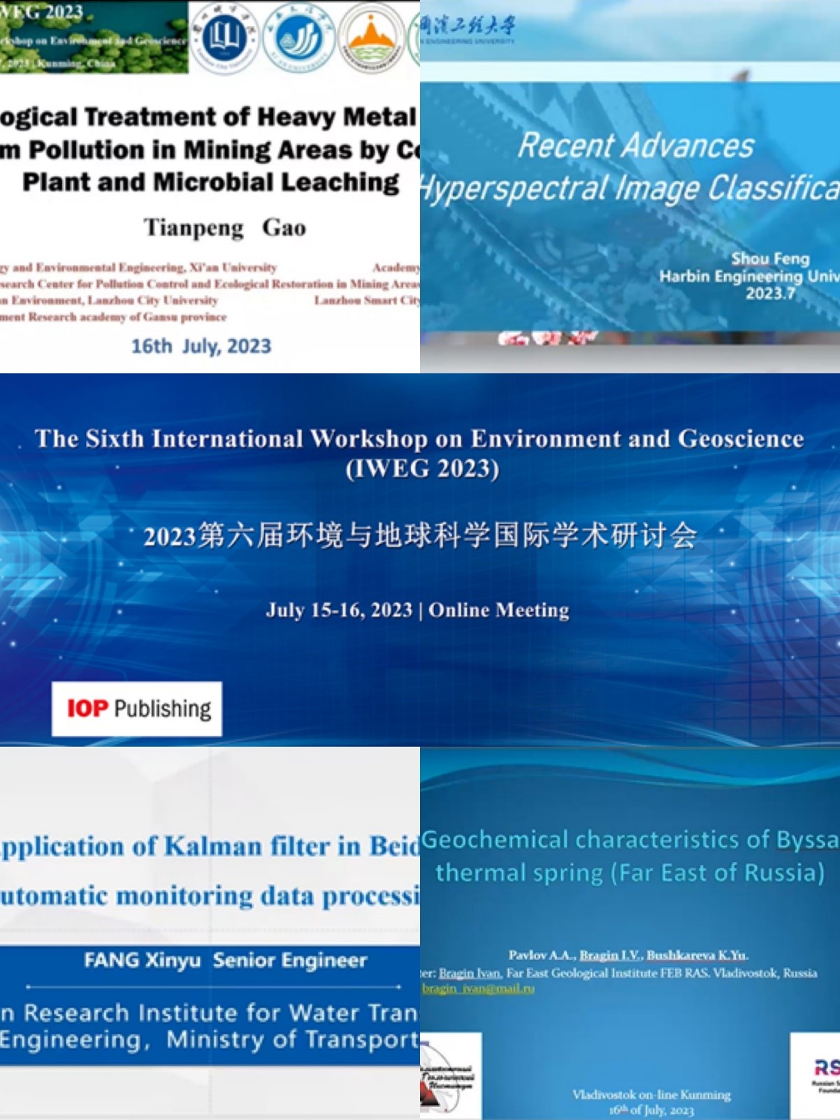 IWEG2023—The Sixth International Workshop on Environment and Geoscience